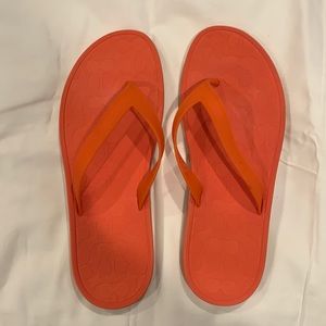 Coach Orange Flip Flops Size 8